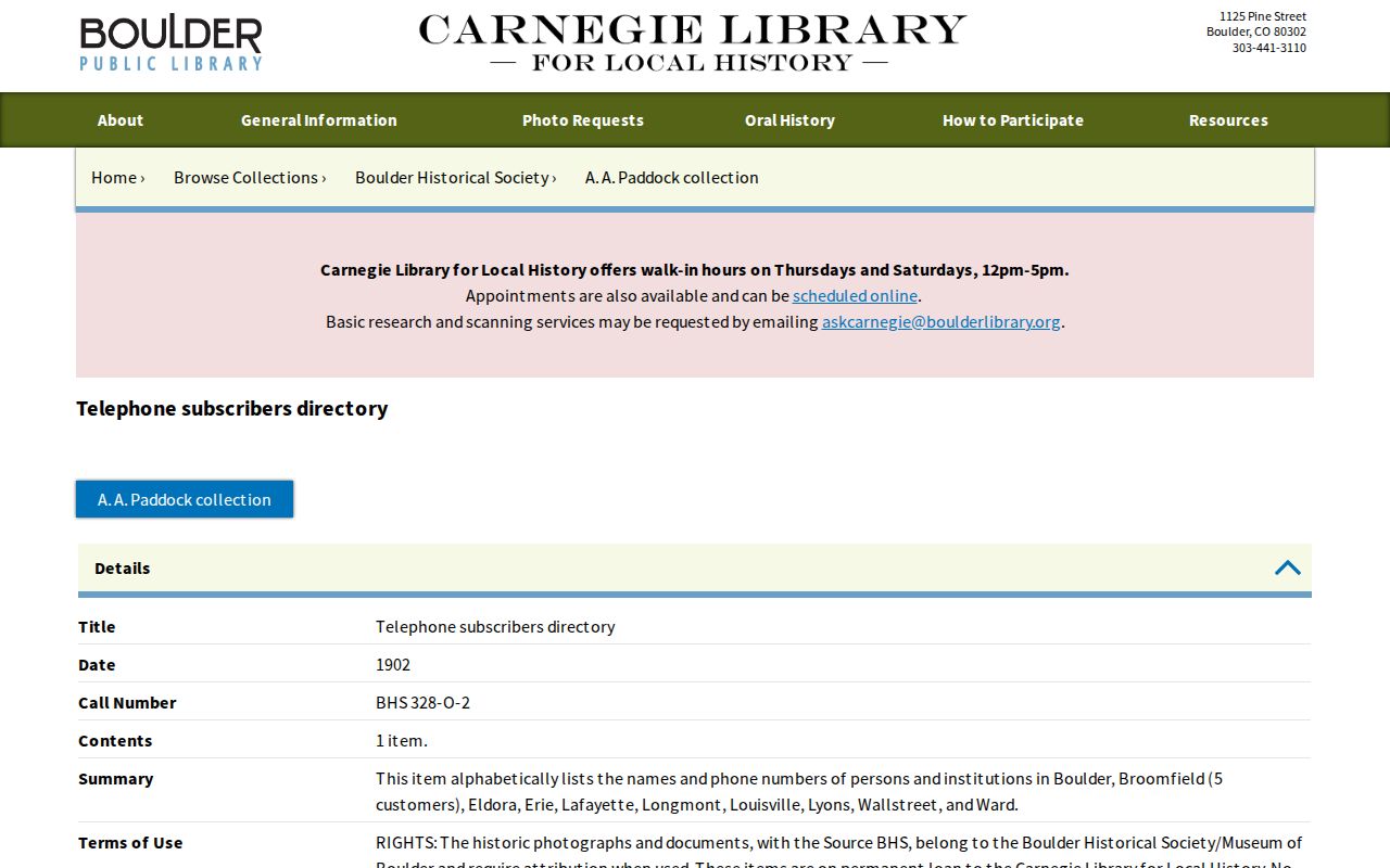 1902 telephone subscribers directory for the Erie city directory