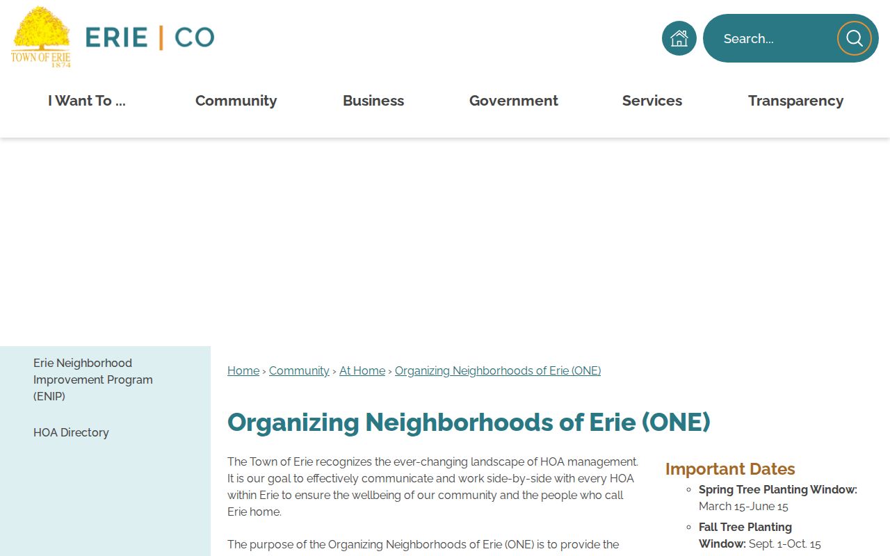 Erie neighbors ONE neighborhood communication directory